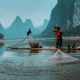 广西桂林捕鱼的渔夫