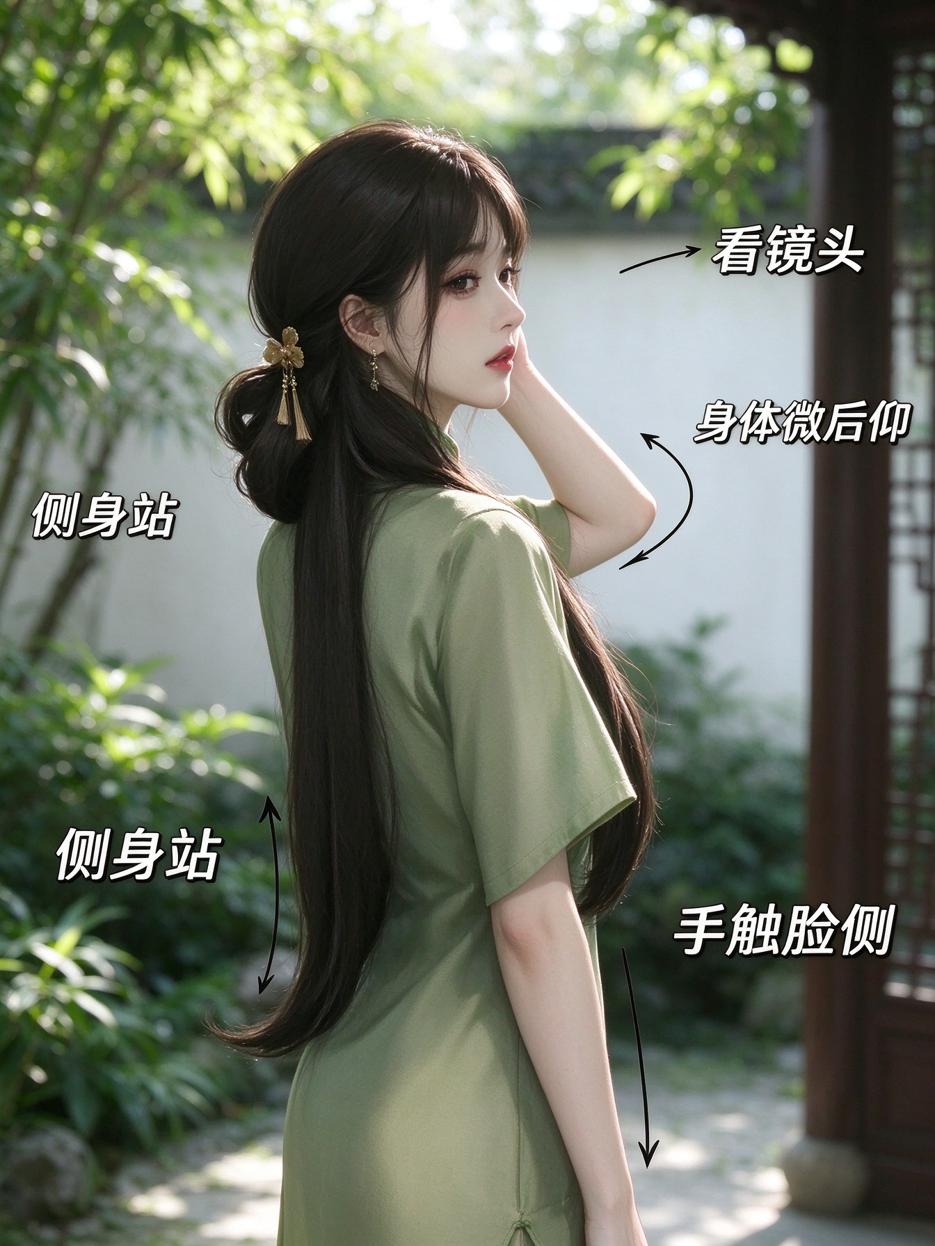 庭院旗袍 8 组人像摆姿｜摄影师模特直接抄作业